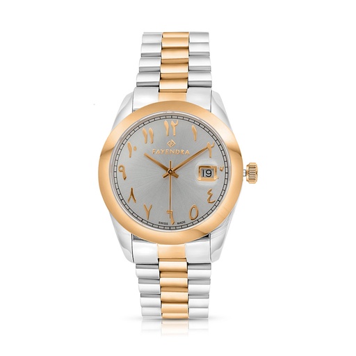 [WAT3500000SILW055] Stainless Steel 316 Watch Steel And Rose Gold Color For Men - SILVER DIAL