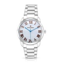 Stainless Steel 316 Watch Embedded With Brown Numbers For Men - SILVER DIAL