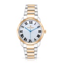 Stainless Steel 316 Watch Steel And Golden Color Embedded With Black Numbers For Men - SILVER DIAL