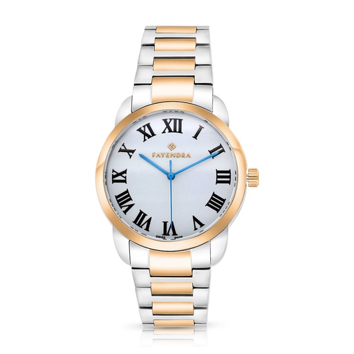 [WAT3500000SILW061] Stainless Steel 316 Watch Steel And Golden Color Embedded With Black Numbers For Men - SILVER DIAL