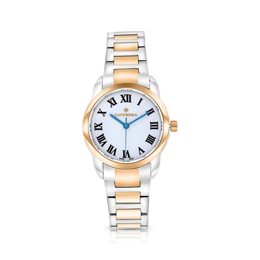 [WAT3500000SILW063] Stainless Steel 316 Watch Steel And Rose Gold Color Embedded With Black Numbers - SILVER DIAL
