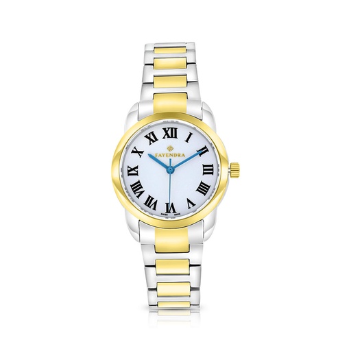 [WAT3400000SILW063] Stainless Steel 316 Watch Steel And Golden Color Embedded With Black Numbers - SILVER DIAL