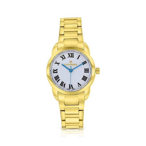 [WAT3200000SILW063] Stainless Steel 316 Watch Golden Color Embedded With Black Numbers - SILVER DIAL