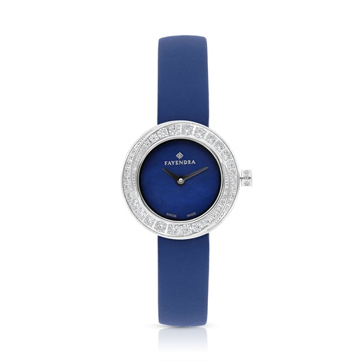 [WAT31WCZ00BLUW066] ساعة ستانلس ستيل عيار 316 جلد ازرق و فص ابيض BLUE DIAL