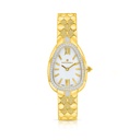 Stainless Steel 316 Watch Golden Color Embedded With White Zircon - SILVER DIAL