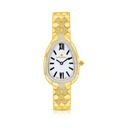 Stainless Steel 316 Watch Golden Color Embedded With Green Number And White Zircon - SILVER DIAL