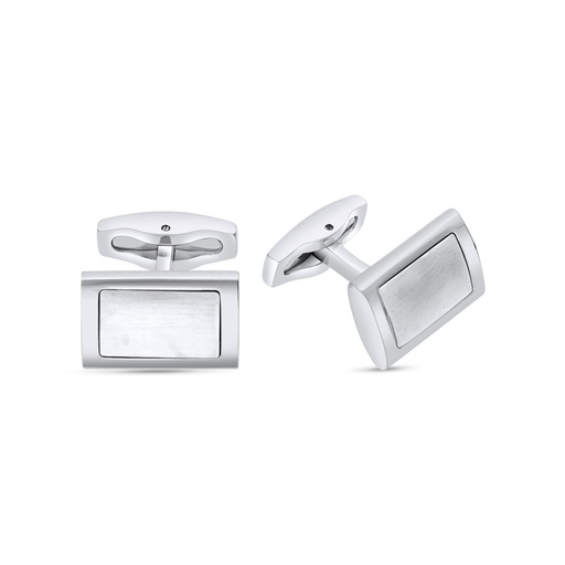 [CFL1000000000A074] Stainless Steel Cufflink 316L Silver Plated 