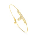 Sterling Silver 925 Bracelet Golden Plated Embedded With White Zircon