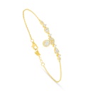 Sterling Silver 925 Bracelet Golden Plated Embedded With White Zircon