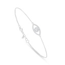 Sterling Silver 925 Bracelet Rhodium Plated Embedded With White Zircon