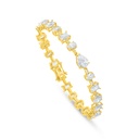 Sterling Silver 925 Bracelet Golden Plated Embedded With White Zircon