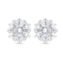 Sterling Silver 925 Earring Rhodium Plated Embedded With White Zircon