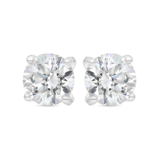 [EAR01WCZ00000D086] Sterling Silver 925 Earring Rhodium Plated Embedded With White Zircon