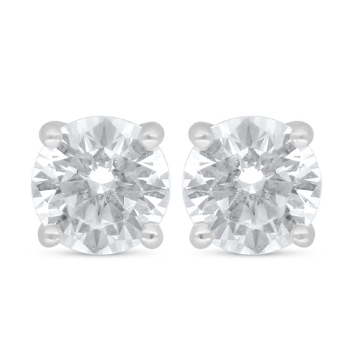 [EAR01WCZ00000D086] Sterling Silver 925 Earring Rhodium Plated Embedded With White Zircon