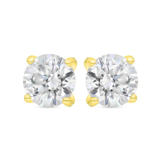 [EAR02WCZ00000D086] Sterling Silver 925 Earring Golden Plated Embedded With White Zircon