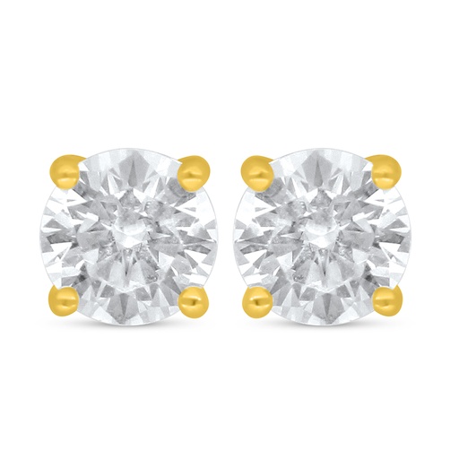 [EAR02WCZ00000D086] Sterling Silver 925 Earring Golden Plated Embedded With White Zircon