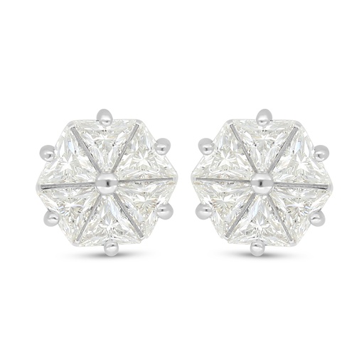 [EAR01CIT00000D094] Sterling Silver 925 Earring Rhodium Plated Embedded With Yellow Diamond 