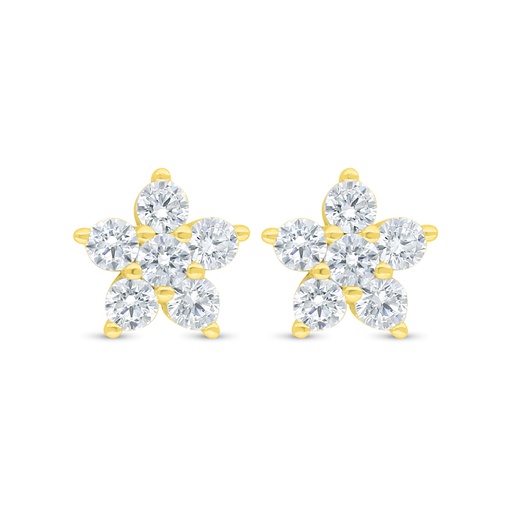 [EAR02WCZ00000D098] Sterling Silver 925 Earring Golden Plated Embedded With White Zircon