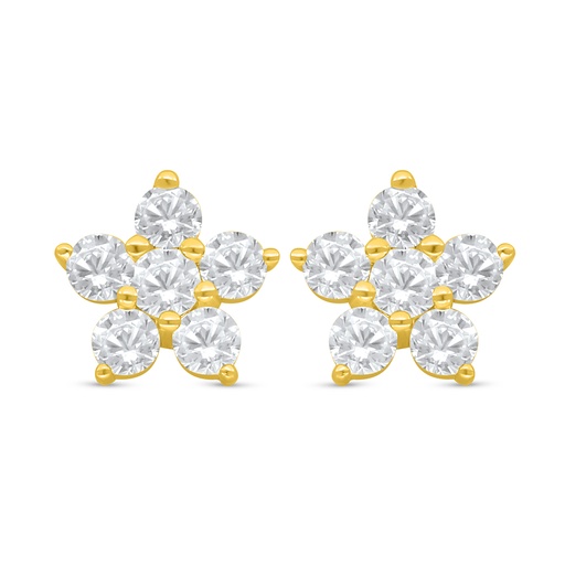 [EAR02WCZ00000D098] Sterling Silver 925 Earring Golden Plated Embedded With White Zircon