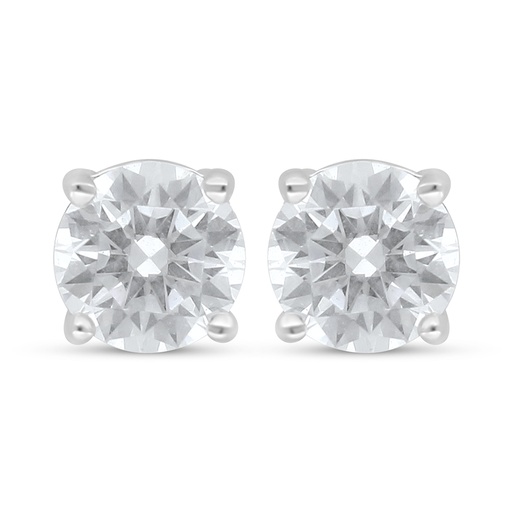 [EAR01WCZ00000D099] Sterling Silver 925 Earring Rhodium Plated Embedded With White Zircon