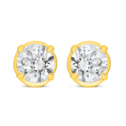 [EAR02WCZ00000D105] Sterling Silver 925 Earring Golden Plated Embedded With White Zircon