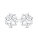 Sterling Silver 925 Earring Rhodium Plated Embedded With White Zircon