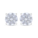 Sterling Silver 925 Earring Rhodium Plated Embedded With White Zircon