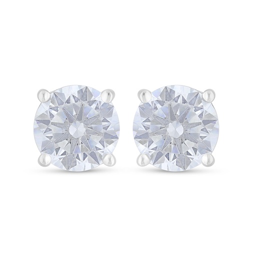 [EAR01WCZ00000D120] Sterling Silver 925 Earring Rhodium Plated Embedded With White Zircon