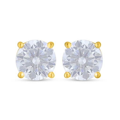 [EAR02WCZ00000D120] Sterling Silver 925 Earring Golden Plated Embedded With White Zircon