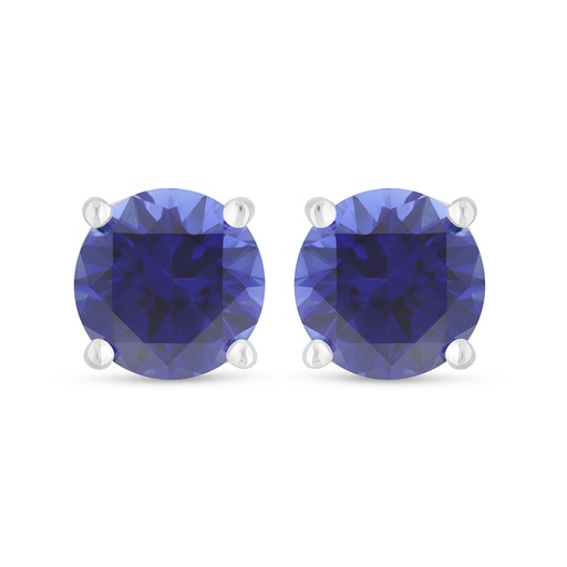 [EAR01SAP00000D120] Sterling Silver 925 Earring Rhodium Plated Embedded With Sapphire Corundum 