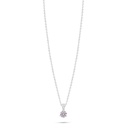 Sterling Silver 925 Necklace Rhodium Plated Embedded With Pink Zircon And White Zircon