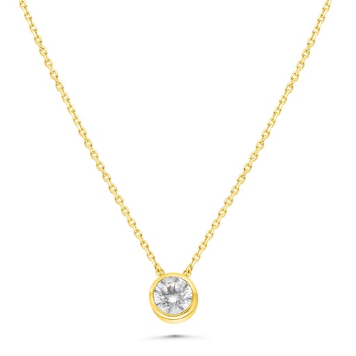 [NCL02WCZ00000C148] Sterling Silver 925 Necklace Golden Plated Embedded With White Zircon