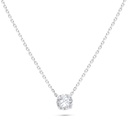 Sterling Silver 925 Necklace Rhodium Plated Embedded With White Zircon