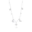 Sterling Silver 925 Necklace Rhodium Plated Embedded With White Zircon