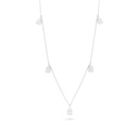 Sterling Silver 925 Necklace Rhodium Plated Embedded With White Zircon