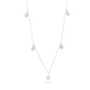 Sterling Silver 925 Necklace Rhodium Plated Embedded With Pink Zircon 