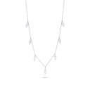 Sterling Silver 925 Necklace Rhodium Plated Embedded With White Zircon