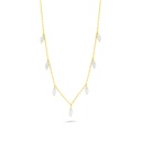 Sterling Silver 925 Necklace Golden Plated Embedded With White Zircon