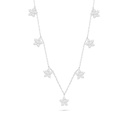 Sterling Silver 925 Necklace Rhodium Plated Embedded With White Zircon