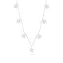 Sterling Silver 925 Necklace Rhodium Plated Embedded With Pink Zircon 