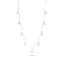 Sterling Silver 925 Necklace Rhodium Plated Embedded With White Zircon