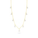 Sterling Silver 925 Necklace Golden Plated Embedded With White Zircon