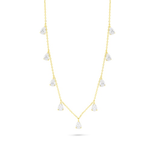 [NCL02WCZ00000C158] Sterling Silver 925 Necklace Golden Plated Embedded With White Zircon