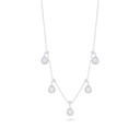 Sterling Silver 925 Necklace Rhodium Plated Embedded With White Zircon