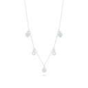 Sterling Silver 925 Necklace Rhodium Plated Embedded With White Zircon