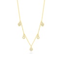 Sterling Silver 925 Necklace Golden Plated Embedded With White Zircon