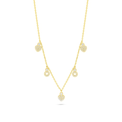 [NCL02WCZ00000C160] Sterling Silver 925 Necklace Golden Plated Embedded With White Zircon