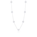 Sterling Silver 925 Necklace Rhodium Plated Embedded With White Zircon