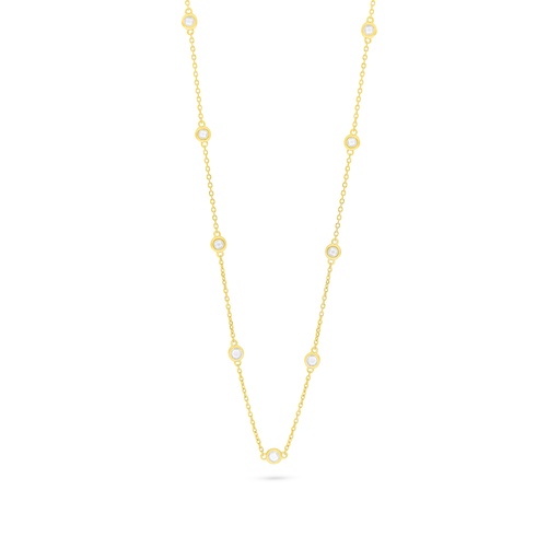 [NCL02WCZ00000C162] Sterling Silver 925 Necklace Golden Plated Embedded With White Zircon