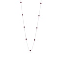 Sterling Silver 925 Necklace Rhodium Plated Embedded With Ruby Corundum 